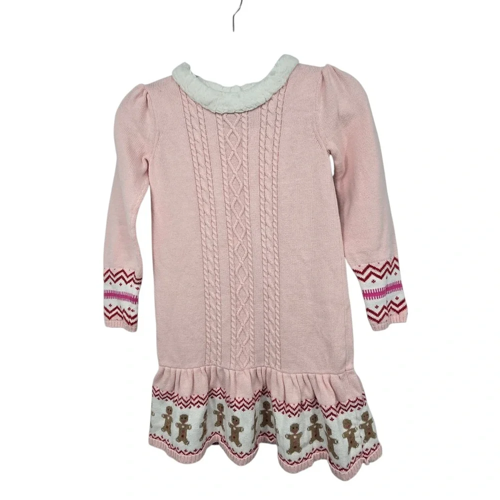 Gymboree‎ Gingerbread Man Cable Knit Sweater Dress Girls Sz 10 Holiday Christmas